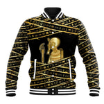 Egyptian God Ptah Baseball Jacket Gold Mummy Wrap Hieroglyphics Patterns