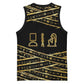 Egyptian God Ptah Basketball Jersey Gold Mummy Wrap Hieroglyphics Patterns