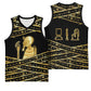 Egyptian God Ptah Basketball Jersey Gold Mummy Wrap Hieroglyphics Patterns