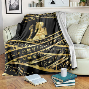 Egyptian God Ptah Blanket Gold Mummy Wrap Hieroglyphics Patterns