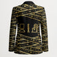 Egyptian God Ptah Blazer Gold Mummy Wrap Hieroglyphics Patterns