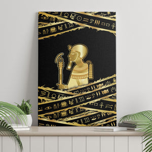 Egyptian God Ptah Canvas Wall Art Gold Mummy Wrap Hieroglyphics Patterns