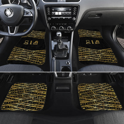Egyptian God Ptah Car Mats Gold Mummy Wrap Hieroglyphics Patterns