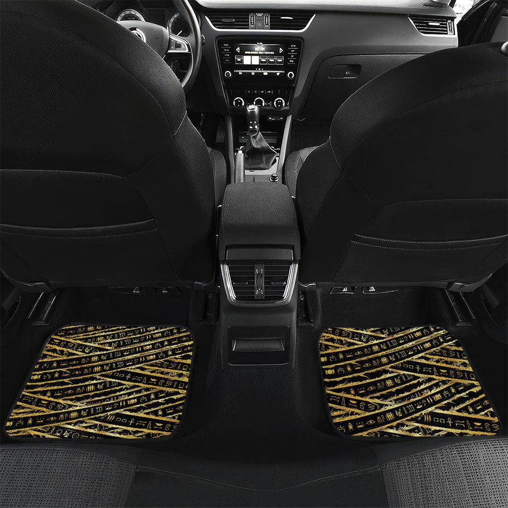 Egyptian God Ptah Car Mats Gold Mummy Wrap Hieroglyphics Patterns
