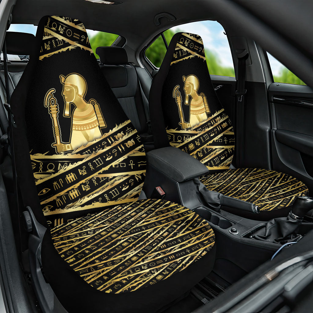 Egyptian God Ptah Car Seat Cover Gold Mummy Wrap Hieroglyphics Patterns