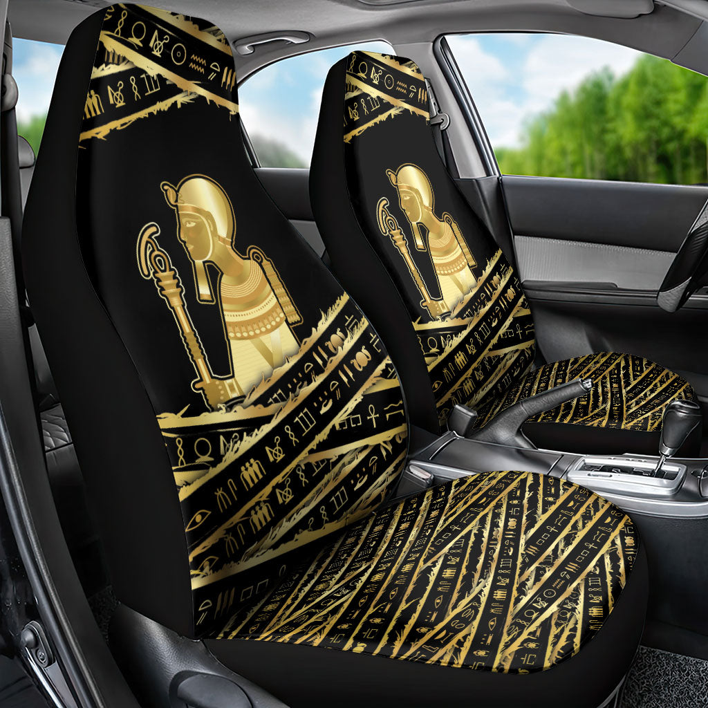 Egyptian God Ptah Car Seat Cover Gold Mummy Wrap Hieroglyphics Patterns