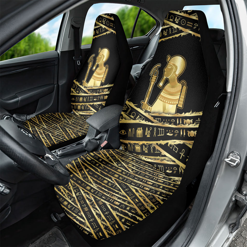 Egyptian God Ptah Car Seat Cover Gold Mummy Wrap Hieroglyphics Patterns
