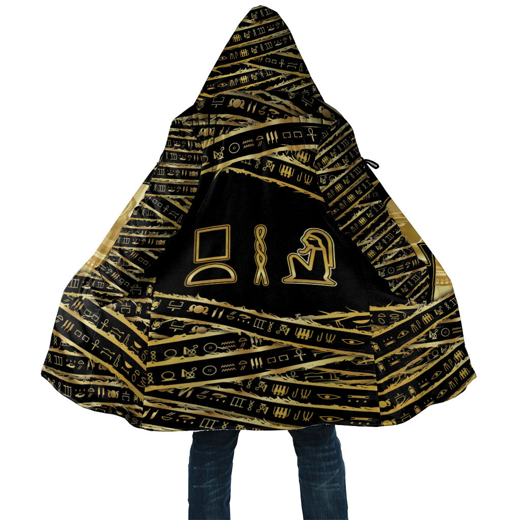 Egyptian God Ptah Cloak Gold Mummy Wrap Hieroglyphics Patterns