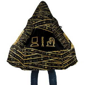 Egyptian God Ptah Cloak Gold Mummy Wrap Hieroglyphics Patterns