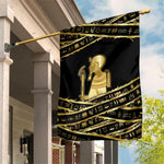 Egyptian God Ptah Garden Flag Gold Mummy Wrap Hieroglyphics Patterns