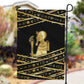 Egyptian God Ptah Garden Flag Gold Mummy Wrap Hieroglyphics Patterns