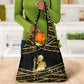 Egyptian God Ptah Grocery Bag Gold Mummy Wrap Hieroglyphics Patterns