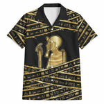 Egyptian God Ptah Hawaiian Shirt Gold Mummy Wrap Hieroglyphics Patterns