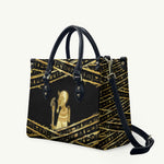 Egyptian God Ptah Leather Bag Gold Mummy Wrap Hieroglyphics Patterns
