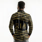 Egyptian God Ptah Long Sleeve Polo Shirt Gold Mummy Wrap Hieroglyphics Patterns