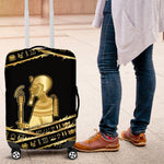Egyptian God Ptah Luggage Cover Gold Mummy Wrap Hieroglyphics Patterns