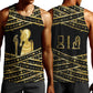 Egyptian God Ptah Men Tank Top Gold Mummy Wrap Hieroglyphics Patterns