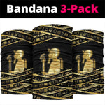 Egyptian God Ptah Neck Gaiter Gold Mummy Wrap Hieroglyphics Patterns