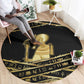 Egyptian God Ptah Round Carpet Gold Mummy Wrap Hieroglyphics Patterns