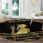 Egyptian God Ptah Round Carpet Gold Mummy Wrap Hieroglyphics Patterns