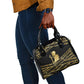 Egyptian God Ptah Shoulder Handbag Gold Mummy Wrap Hieroglyphics Patterns