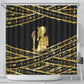 Egyptian God Ptah Shower Curtain Gold Mummy Wrap Hieroglyphics Patterns