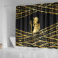 Egyptian God Ptah Shower Curtain Gold Mummy Wrap Hieroglyphics Patterns