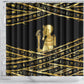 Egyptian God Ptah Shower Curtain Gold Mummy Wrap Hieroglyphics Patterns