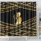Egyptian God Ptah Shower Curtain Gold Mummy Wrap Hieroglyphics Patterns
