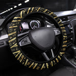 Egyptian God Ptah Steering Wheel Cover Gold Mummy Wrap Hieroglyphics Patterns