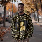 Egyptian God Ptah Sweatshirt Gold Mummy Wrap Hieroglyphics Patterns