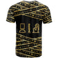 Egyptian God Ptah T shirt Gold Mummy Wrap Hieroglyphics Patterns