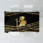 Egyptian God Ptah Tablecloth Gold Mummy Wrap Hieroglyphics Patterns