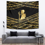 Egyptian God Ptah Tapestry Gold Mummy Wrap Hieroglyphics Patterns