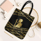 Egyptian God Ptah Tote Bag Gold Mummy Wrap Hieroglyphics Patterns
