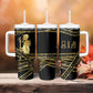 Egyptian God Ptah Tumbler With Handle Gold Mummy Wrap Hieroglyphics Patterns