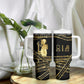 Egyptian God Ptah Tumbler With Handle Gold Mummy Wrap Hieroglyphics Patterns