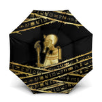 Egyptian God Ptah Umbrella Gold Mummy Wrap Hieroglyphics Patterns