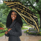 Egyptian God Ptah Umbrella Gold Mummy Wrap Hieroglyphics Patterns