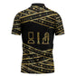 Egyptian God Ptah Zipper Polo Shirt Gold Mummy Wrap Hieroglyphics Patterns