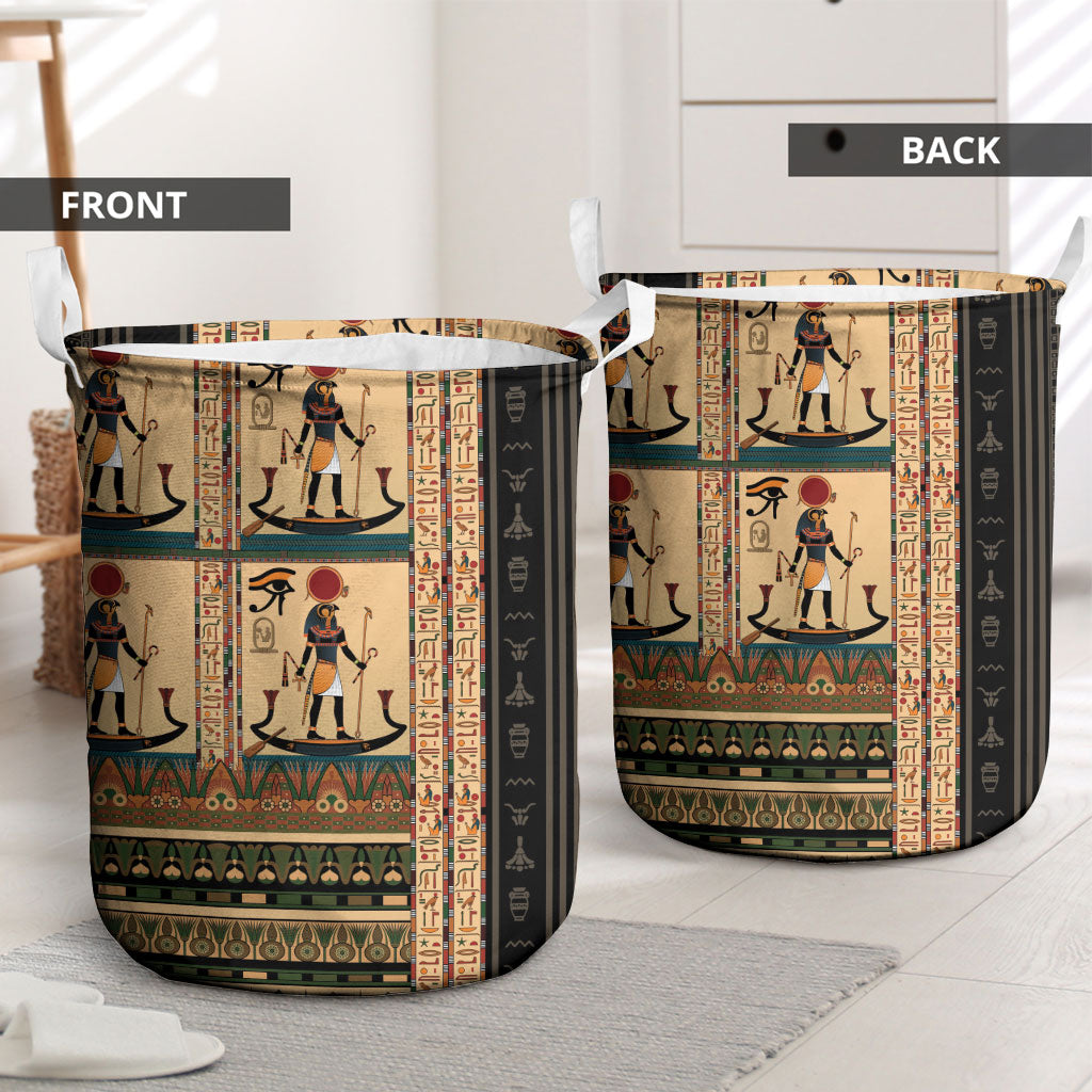 Egyptian God Ra Laundry Basket Ancient Mythology Solar Barque Falcon