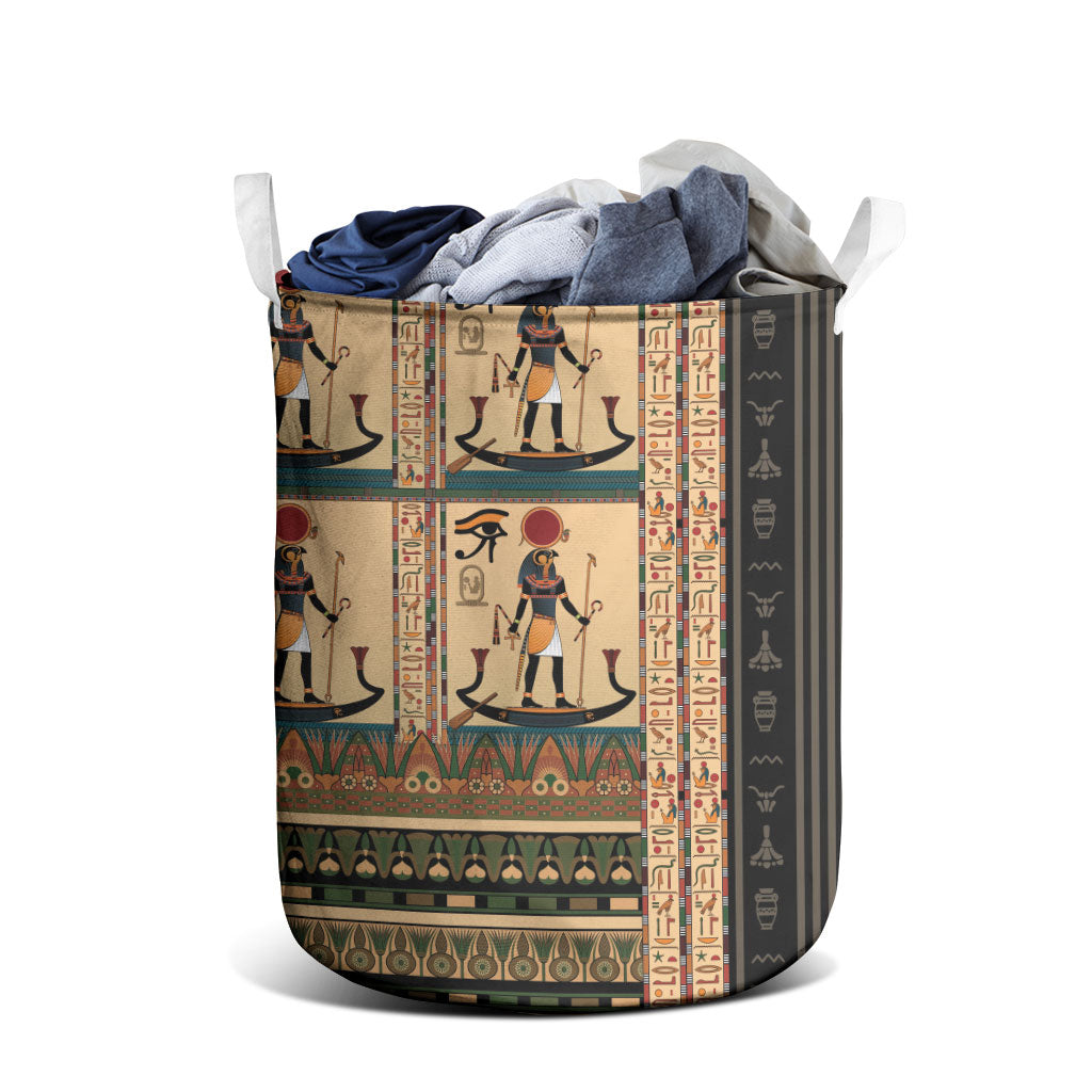 Egyptian God Ra Laundry Basket Ancient Mythology Solar Barque Falcon