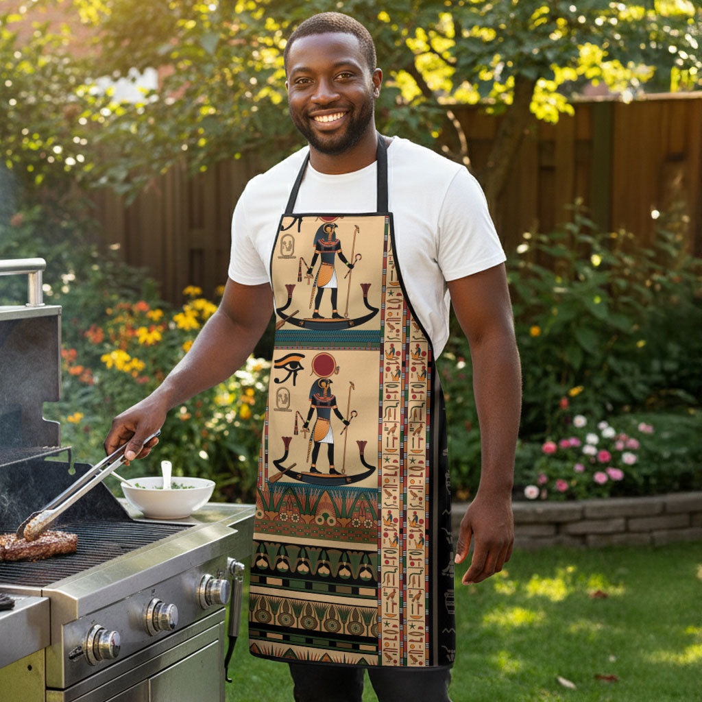Egyptian God Ra Apron Ancient Mythology Solar Barque Falcon