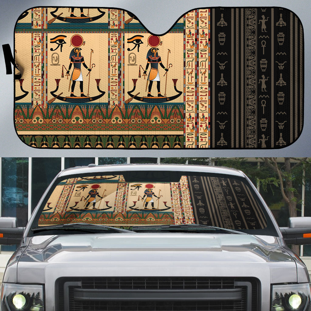 Egyptian God Ra Auto Sun Shade Ancient Mythology Solar Barque Falcon