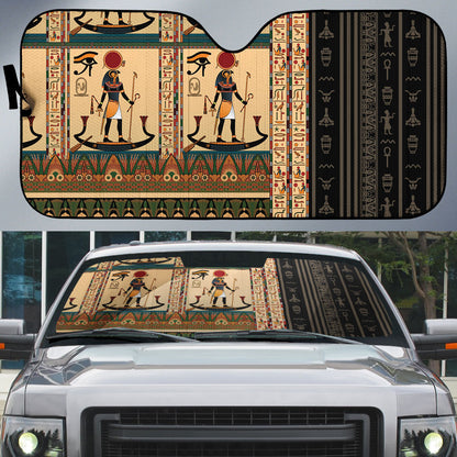Egyptian God Ra Auto Sun Shade Ancient Mythology Solar Barque Falcon