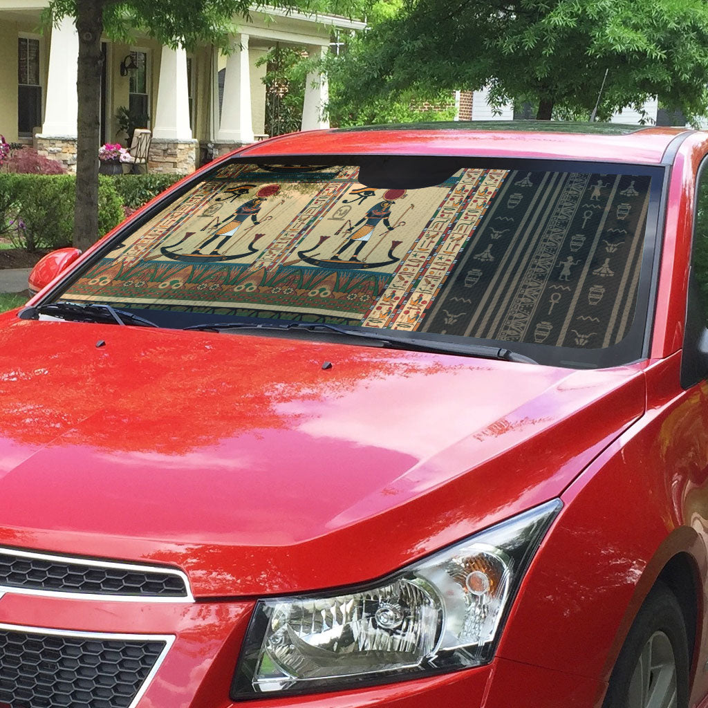 Egyptian God Ra Auto Sun Shade Ancient Mythology Solar Barque Falcon