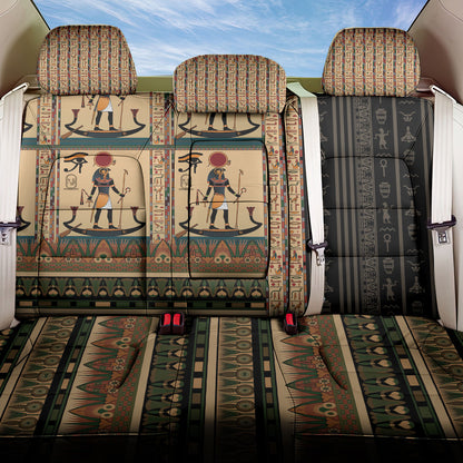 Egyptian God Ra Back Car Seat Cover Ancient Mythology Solar Barque Falcon