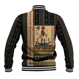 Egyptian God Ra Baseball Jacket Ancient Mythology Solar Barque Falcon