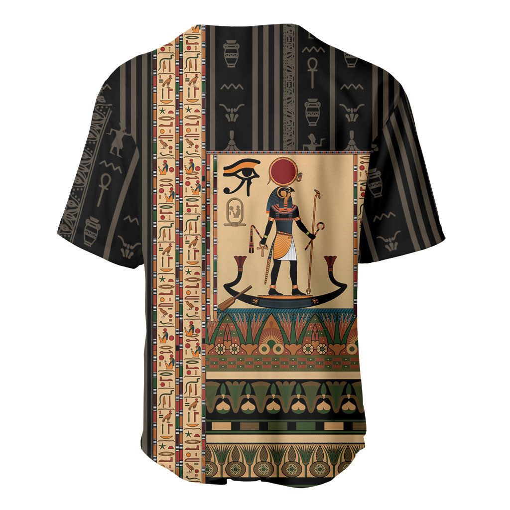 Egyptian God Ra Baseball Jersey Ancient Mythology Solar Barque Falcon