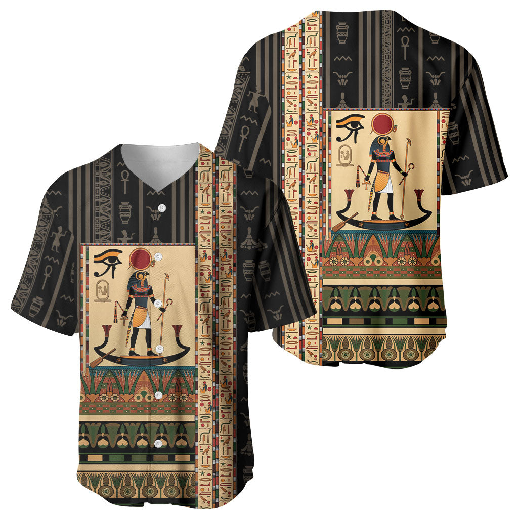 Egyptian God Ra Baseball Jersey Ancient Mythology Solar Barque Falcon